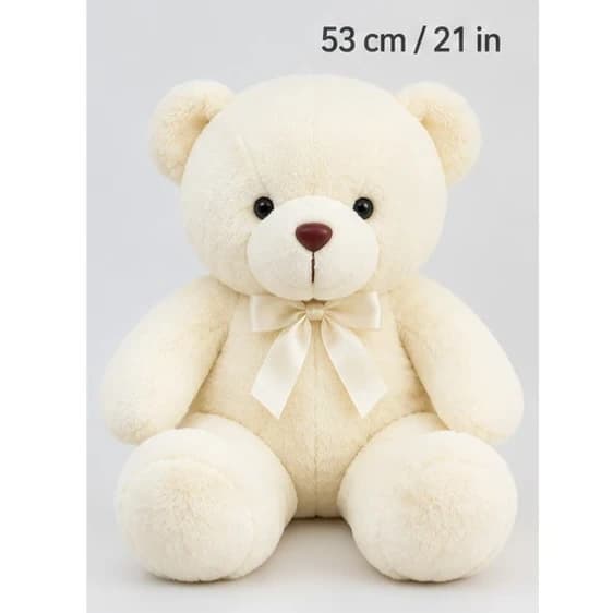 21" White Teddy Bear (solo)