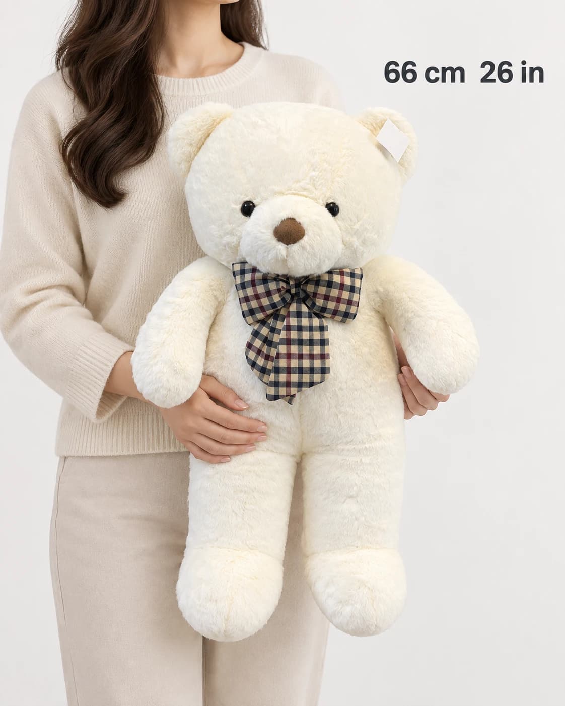 26" Cream Angora Teddy Bear (scale)