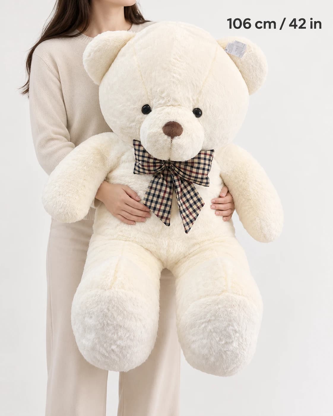 42" Cream Angora Teddy Bear (scale)