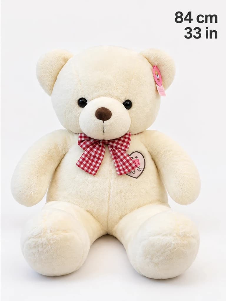 33" Cream Chest Patch Teddy Bear (solo)