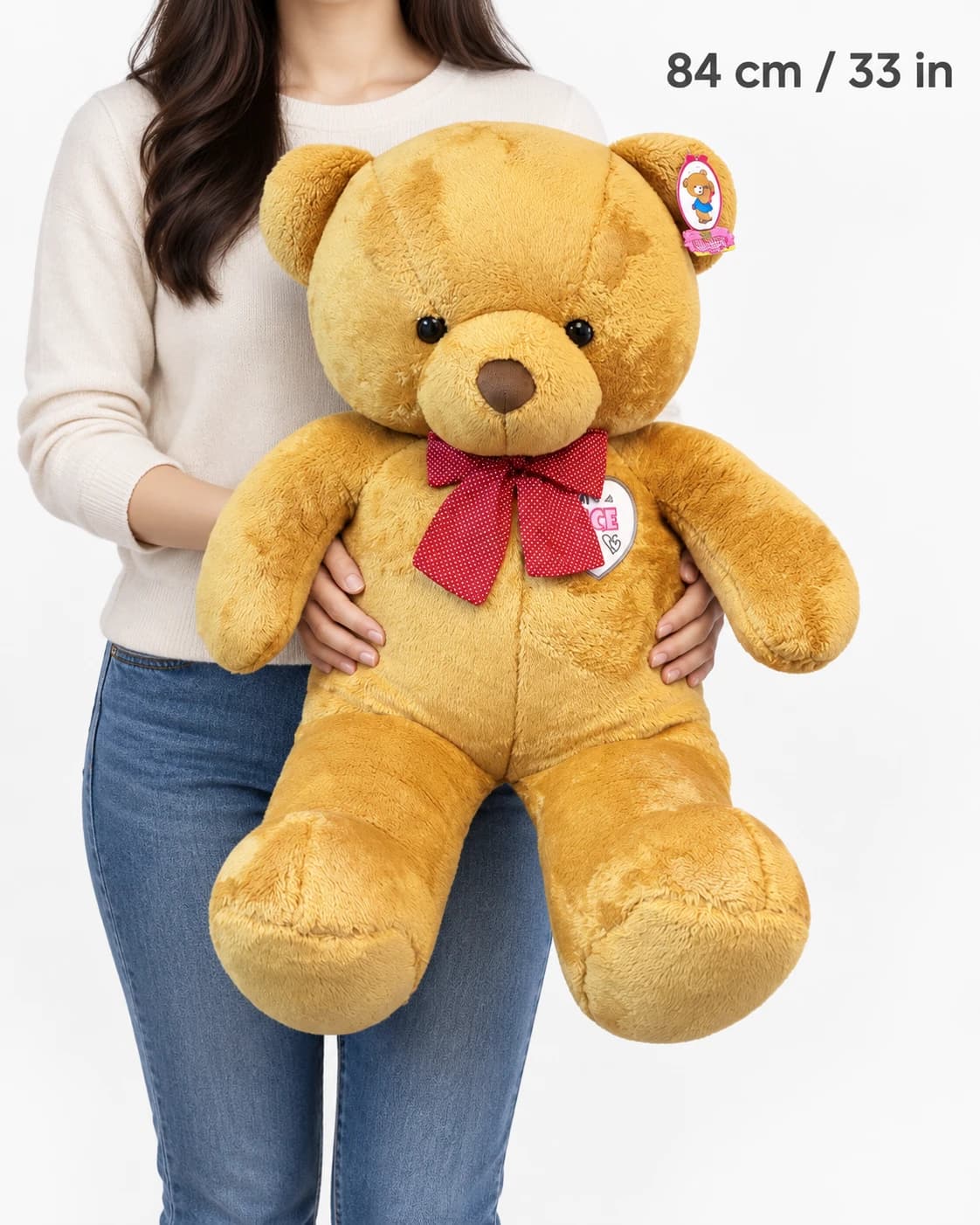 33" Dark Brown Chest Patch Teddy Bear (scale)