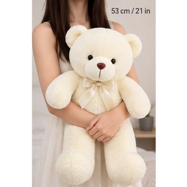 21" White Teddy Bear (scale)