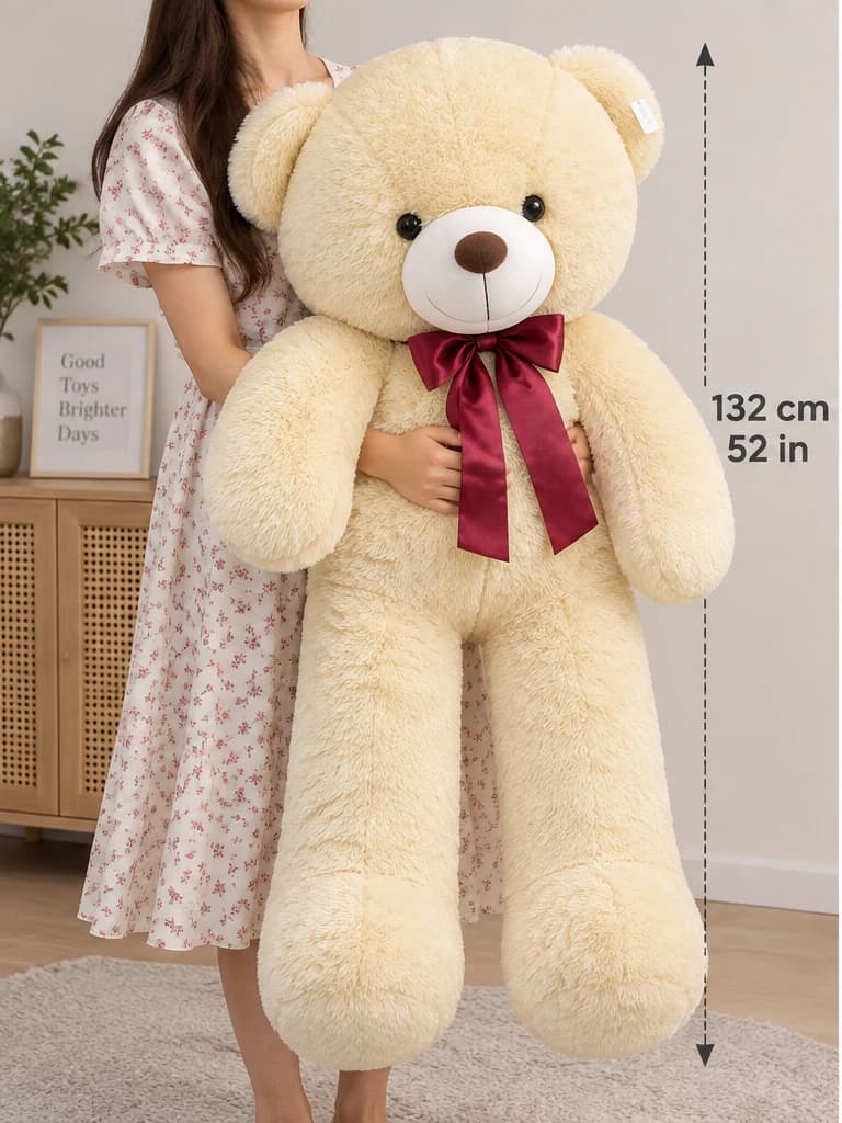 52" Cream Teddy Bear (scale)